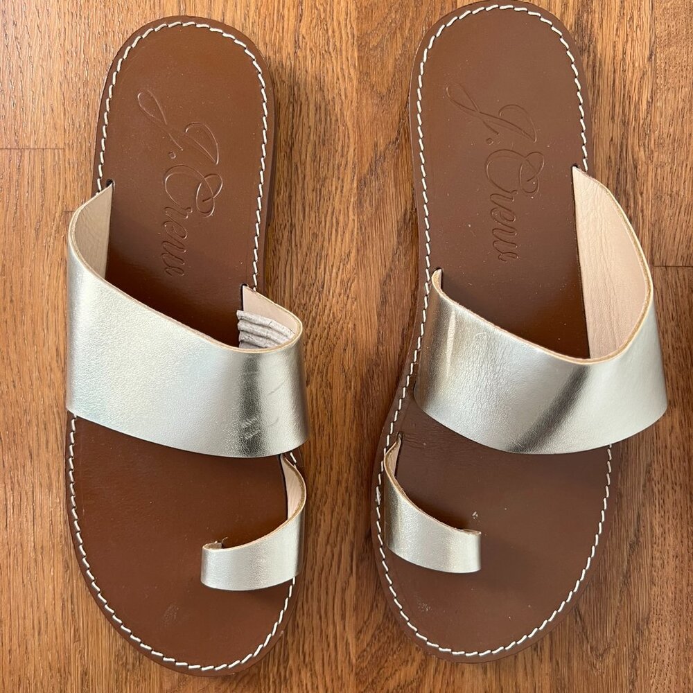 JCrew Marta Sandals in Metallic Leather